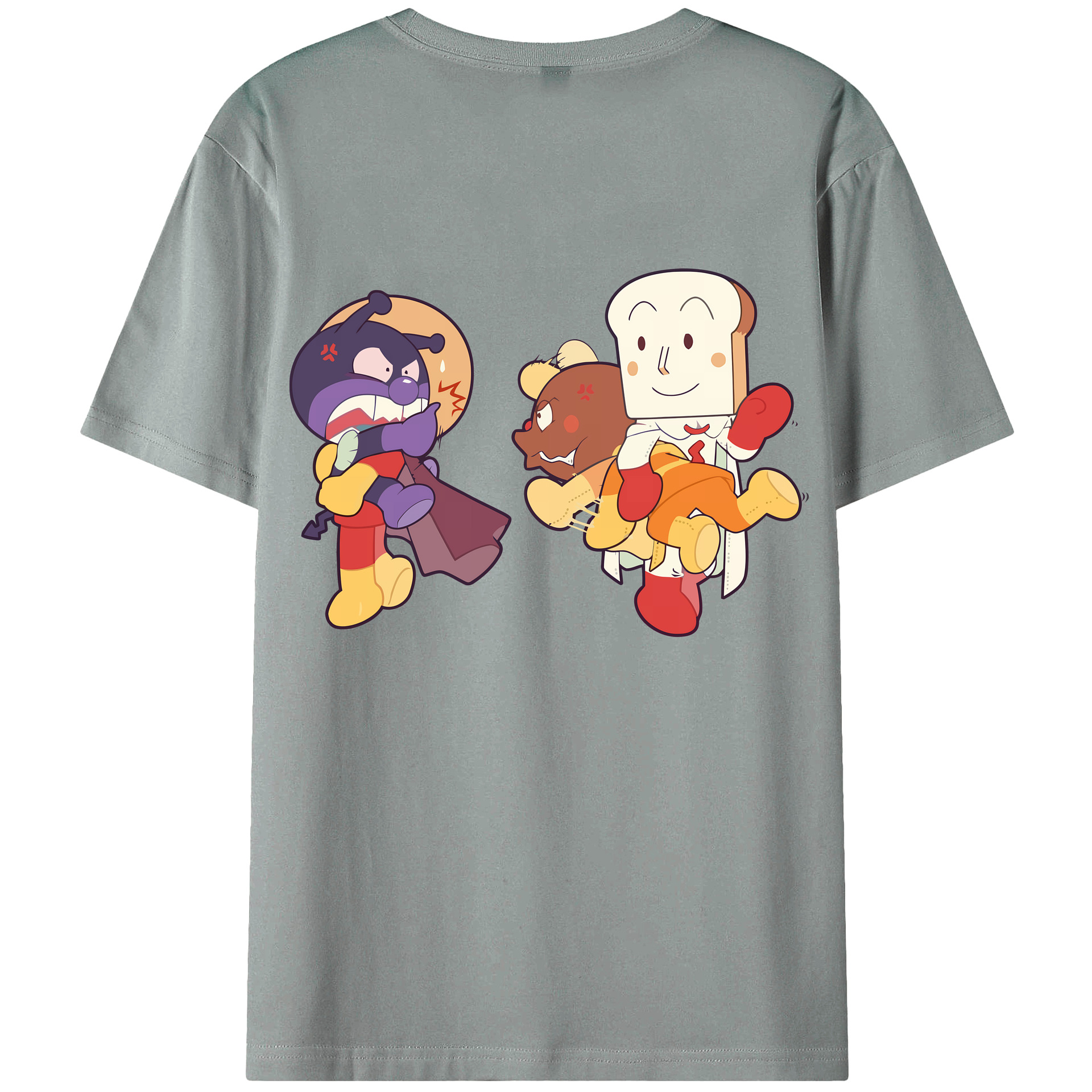 （画像用） アンパンマン Anpanman 綿100％ メンズ半袖Tシャツ（バックプリント） 通気性